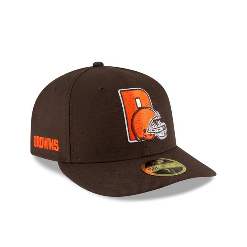 NFL Cleveland Browns Logo Mix Low Profile 59Fifty Fitted (DMP2890) - Brown New Era Caps